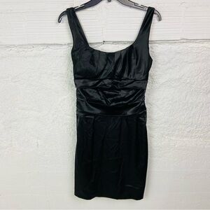 B. Smart Satin ruched sexy black Mini Dress size 9/10
